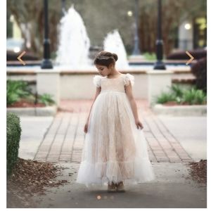 Lace flower girl dress